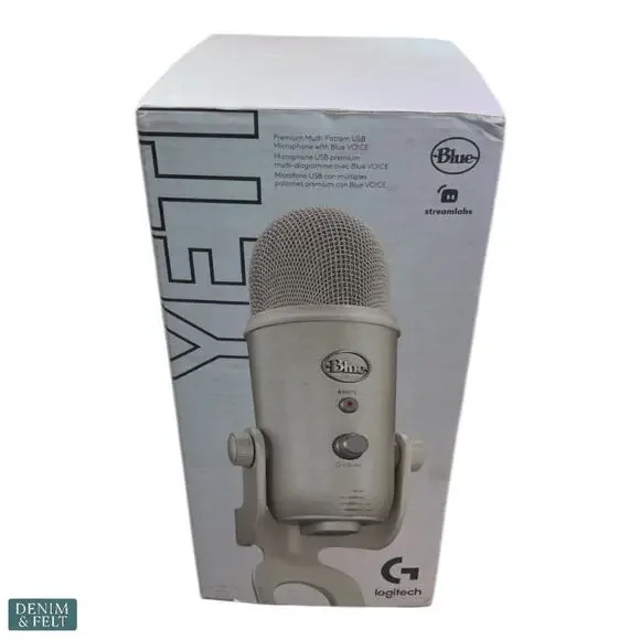 NEW Logitech Blue Yeti USB Microphone White Mist Streaming Gaming Podcast Mic - Picture 10 of 14